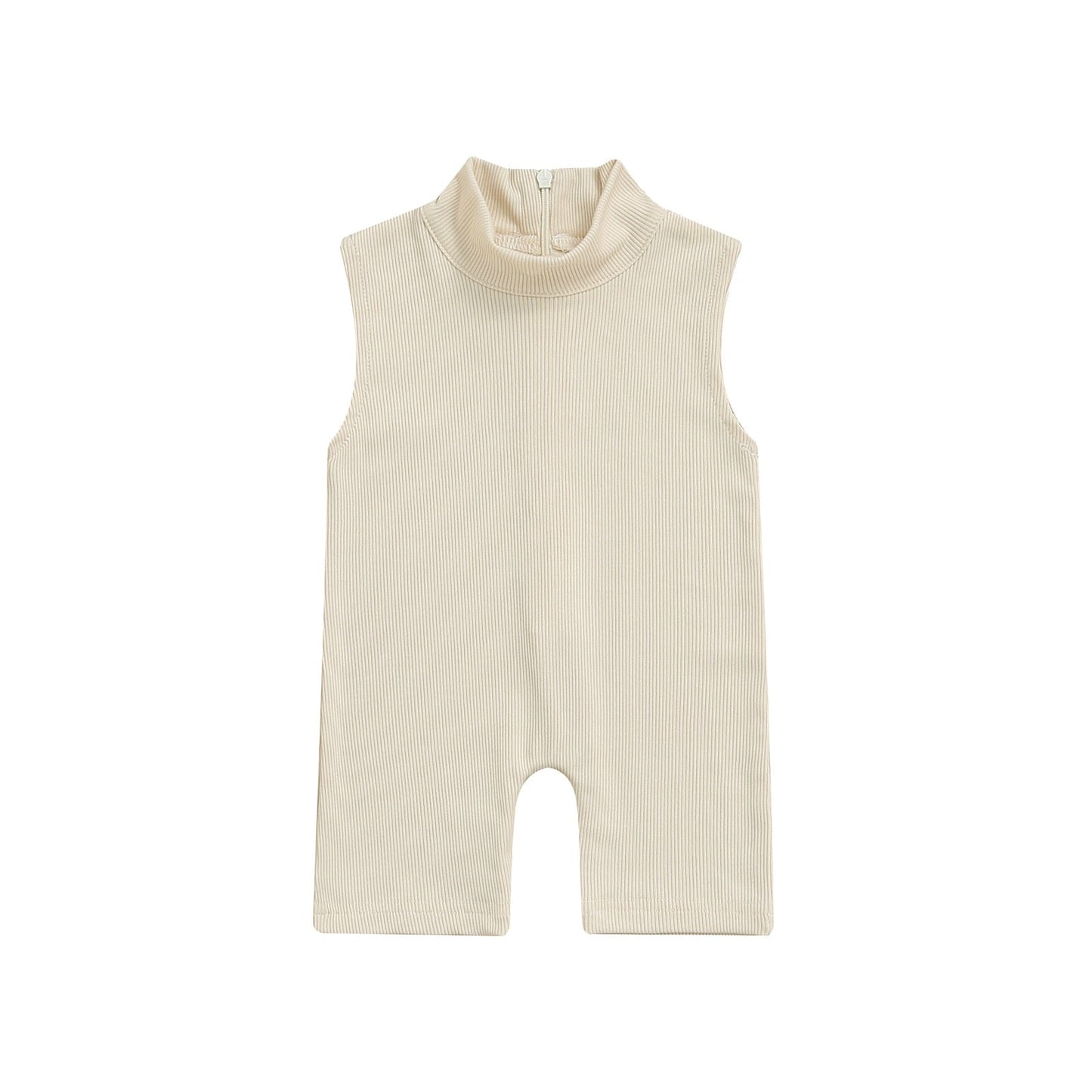 0-5Y  Back Zipper Elastic Playsuits