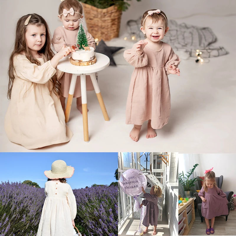 Gauze Loose  Dress 12m-6y