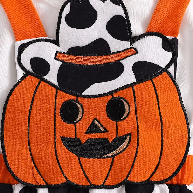 Halloween Pumpkin Suspender dress