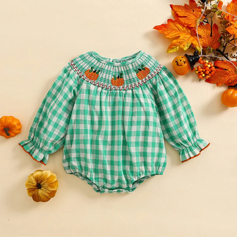 Neck Pumpkin Jumpsuit  0-3Y