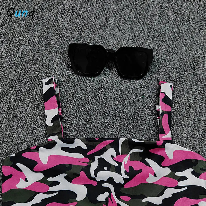 Camouflage Suspenders Print  Set